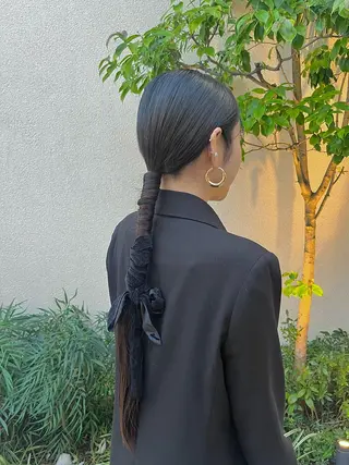 ロング ヘアアレンジ ウスイマイコ カット/ケアカラーのヘアスタイル