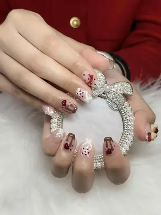 ロング 波 なみのネイルデザイン