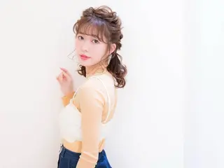 ミディアム カラー ヘアアレンジ 店長/ 加藤 流菜のヘアスタイル