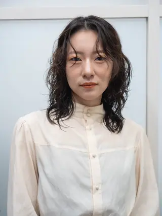 ミディアム パーマ パーマ特化 フシキサトシのヘアスタイル