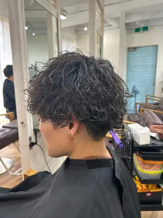 ショート パーマ メンズ CECIL hair なんば店所属・メンズパーマ 艶髪☆店長☆有馬のヘアスタイル