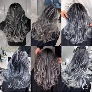 ロング カラー 表参道/ハイライト バレイヤージュのヘアスタイル