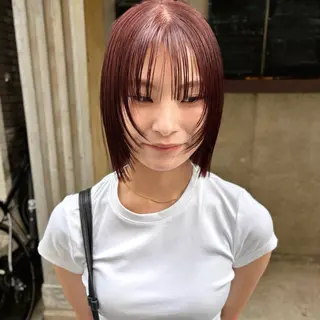 ミディアム カラー 水原波津輝/ボブ /ニュアンスパーマのヘアスタイル