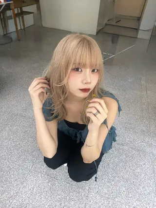 セミロング カラー ウルフレイヤー エクステ/kokiのヘアスタイル