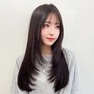 セミロング カラー 韓国×髪質改善💊 似合わせ/武田涼のヘアスタイル