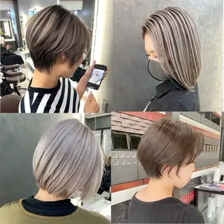 ショート カラー ショート×ブリーチ 🪞問屋町/yujiのヘアスタイル