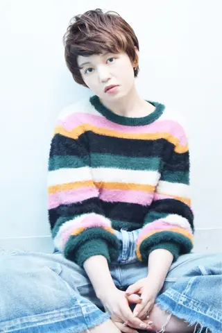 ショート カラー パーマ Repos SENDAI所属・⭐️バッサリカット モデル募集⭐️佐野のヘアスタイル