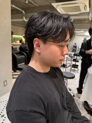 メンズ 艶カラー レイヤーカット　ゆめのヘアスタイル