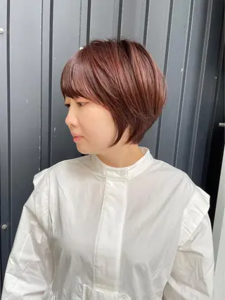 ショート レイヤー縮毛矯正 ささきすずね💗のヘアスタイル