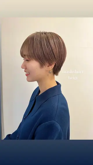 ショート カラー ショート/ボブ/透明 感カラー/高橋あみのヘアスタイル