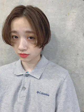 ショート カラー ボブパーマコテ巻き風 パーマNo1深江秀平のヘアスタイル