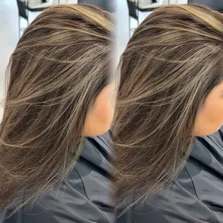 ロング カラー 表参道/ハイライト バレイヤージュのヘアスタイル