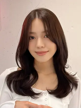 ロング カラー パーマ ヘアアレンジ メンズ キッズ 新宿/小顔レイヤー/ 顔まわり/西慶太朗のヘアスタイル