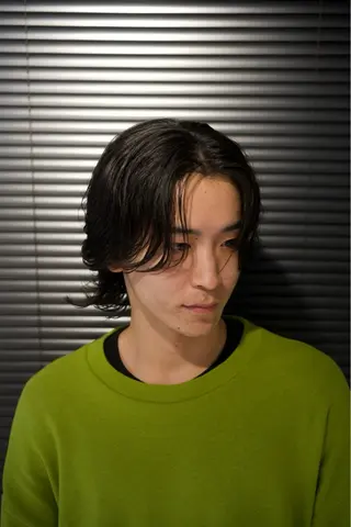 ミディアム パーマ メンズ 渋谷/メンズパーマ/ ミディアム/冨島佑太のヘアスタイル