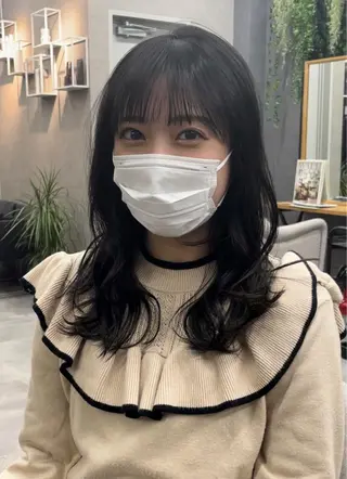 セミロング カラー FRAME spa&hair room博多店【フレーム】所属・髪質改善｜顔周り｜博 多｜川上智也のヘアスタイル