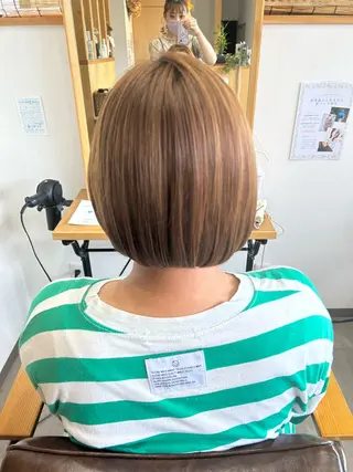 ショート ブリーチなしベージュ /ヘアセット/ミユのヘアスタイル