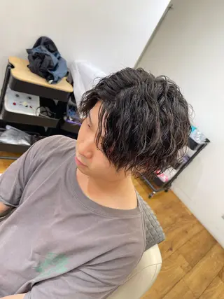 パーマ メンズ 【木場✂️理容室】 メンズ清潔感カットのヘアスタイル