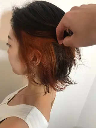 ショート カラー 🇰🇷ハイトーン× 韓国レイヤー레이어드のヘアスタイル