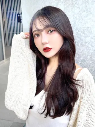 セミロング カラー 顔周り特化/韓国ヘア /レイヤー/吉野幸大のヘアスタイル