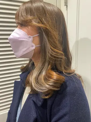 ミディアム カラー kawabe maikoのヘアスタイル
