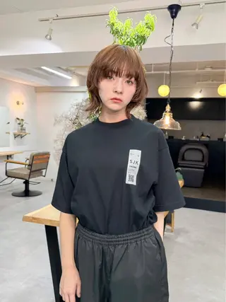 ショート カラー レイヤーパーマ＊ 顔まわり似合わせのヘアスタイル