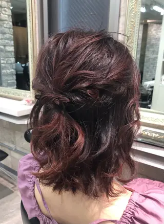 ミディアム ヘアアレンジ 新徳 りえのヘアスタイル