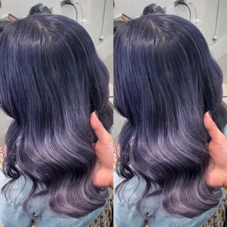 セミロング カラー 表参道/ハイライト バレイヤージュのヘアスタイル