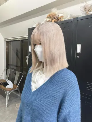 ミディアム カラー パーマ ヘアアレンジ メンズ キッズ ネイル マツエク・マツパ 韓国ボブ/髪質改善 ニュアンス特化RYOのヘアスタイル