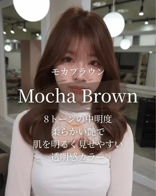 セミロング カラー パーマ コテ巻き/パーマ/艶 透明感/荻原凜太郎のヘアスタイル