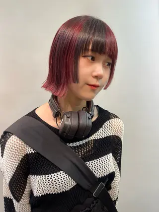 ミディアム カラー 💖デザインカラー/ タダ ハナカ💖のヘアスタイル