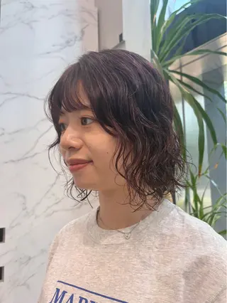 ショート カラー パーマ miu /透明感カラーのヘアスタイル