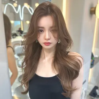 ロング カラー 新宿/韓国レイヤー 髪質改善カラー/角所のヘアスタイル