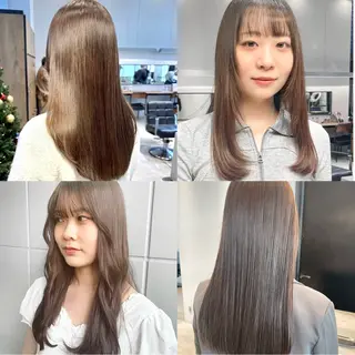 カラー 金本麗美　ボブパーマ グレージュ/オリーブのヘアスタイル