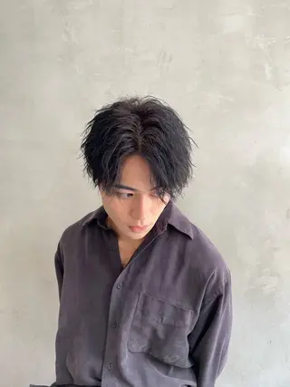 パーマ メンズ 新宿/韓国ヘア/ 髪質改善ストレートのヘアスタイル