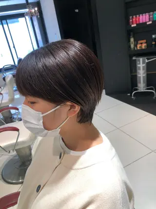 ショート カラー パーマ ✨髪質改善ストレート ×ミニボブ✨萩原　翼のヘアスタイル