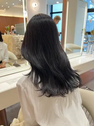 セミロング カラー 韓国レイヤー🇰🇷 韓国研修◎渋谷カイトのヘアスタイル