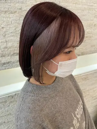 ショート カラー 韓国/インナーカラー 🍑YUI🍑のヘアスタイル