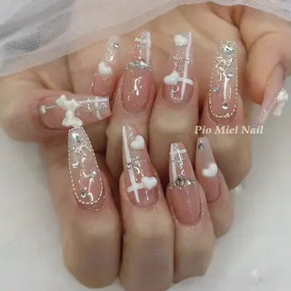 ロング カラー momo 長さだしのネイルデザイン