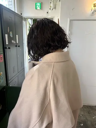 ミディアム カラー パーマ 小川真歩/パーマ /暖色オリーブのヘアスタイル