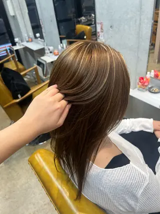 ロング カコ/レイヤーカット ヘアアレンジのヘアスタイル