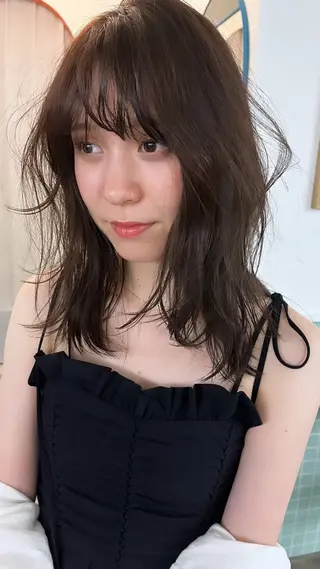 ミディアム カラー レイヤー/ケアパーマ /ニュアンス/モードのヘアスタイル