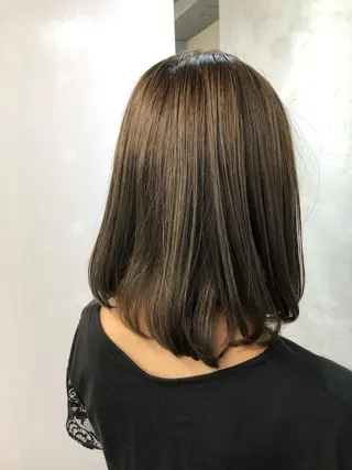 ミディアム 🌟髪質改善ケアカラ ー美髪縮毛矯正y🌟のヘアスタイル