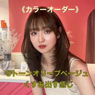 セミロング カラー 山崎/ボブ縮毛矯正 レイヤー髪質改善のヘアスタイル