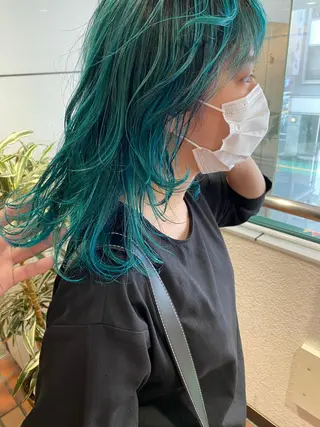 セミロング カラー レイヤー/ベージュ カラー/ハシモトのヘアスタイル