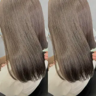 セミロング カラー 透明感カラー🪿🤍 顔まわりカットのヘアスタイル