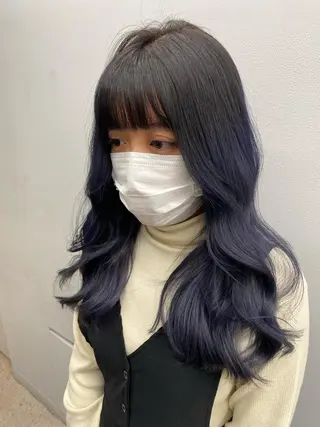 セミロング 韓国ネイル🤍 イワサキ　リコ🍒のネイルデザイン