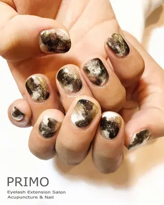 メンズ ネイル PRIMO🐈🌱 マツパ/黒ティントのマツエク・マツパデザイン