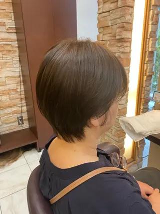 ショート ⭐️透明感カラー/ パーマ⭐️宮野翔のヘアスタイル