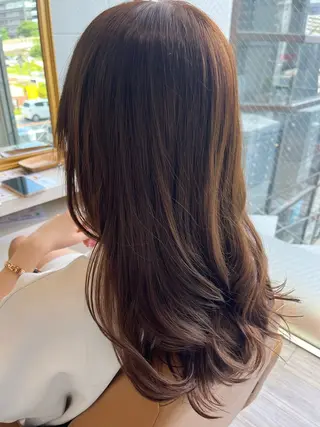 セミロング ブリーチなしWカラー レイヤー/Rickyのヘアスタイル