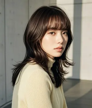 セミロング ウルフカット 811 大阪梅田 ウルフのヘアスタイル